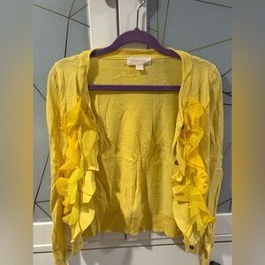 Trish Scully Yellow Ruffle Cardigan Girls Size 4 Boutique Sweater